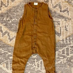 The Simple Folk Linen The Forest Playsuit in Terracotta Size 9-12month EUC